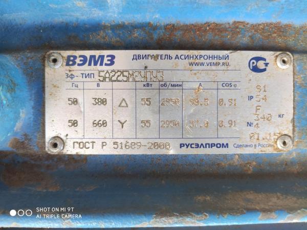 Продам электродвигатели 5А225М2 55 кВт и 5АМ250S2 75 кВт — фото 2